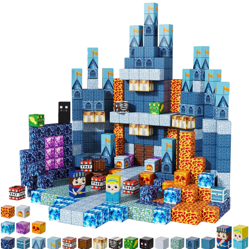 BuildBits™ Blue Kingdom – magnetiskt byggset med blått slottsäventyr