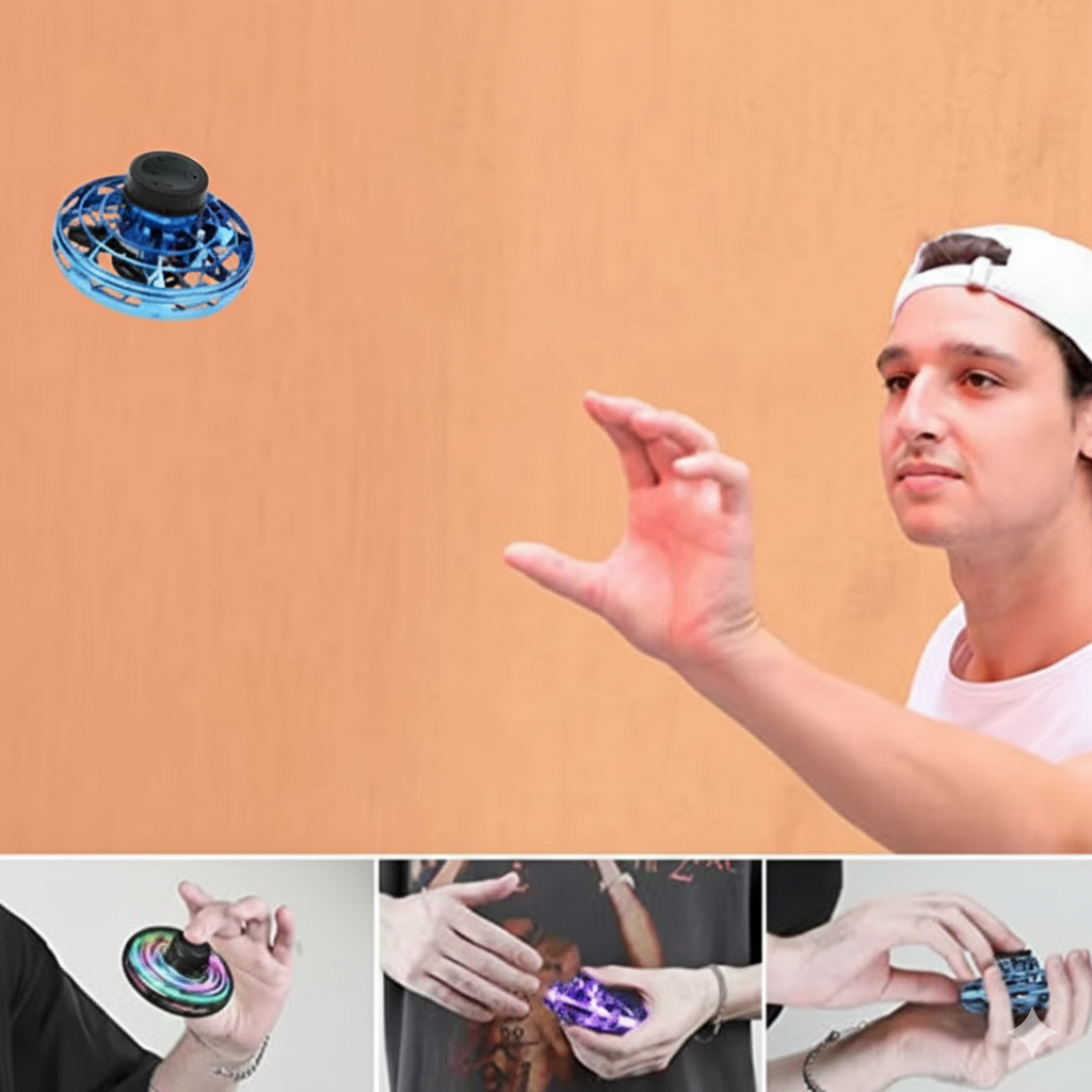 LED Flying UFO Spinner - sväva & fånga den!