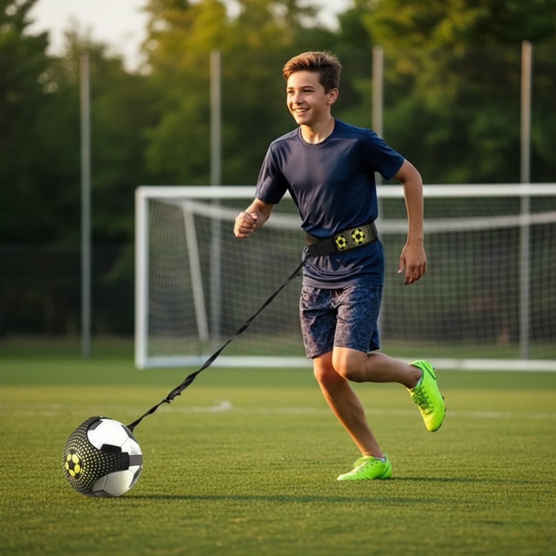 Fotbollstränare med elastiskt snöre