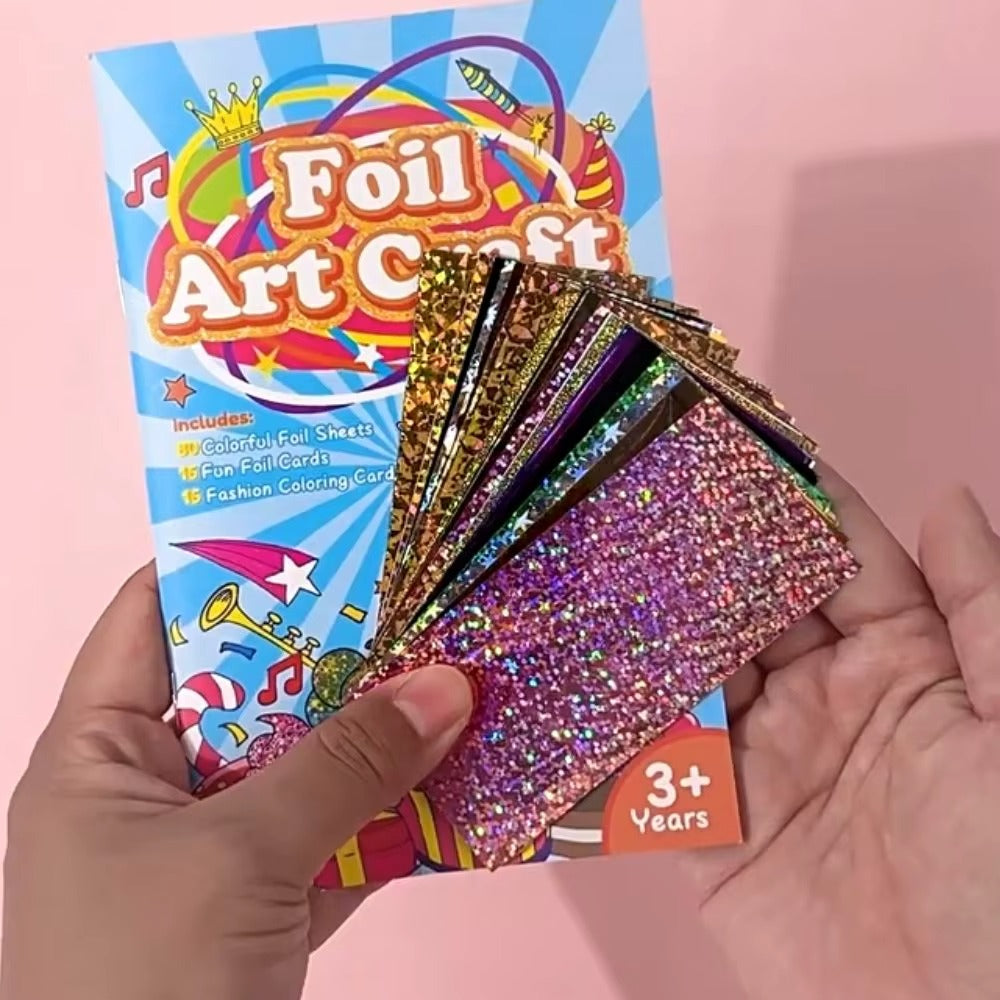 Magisk Färgbok med Folie - glitter & konst