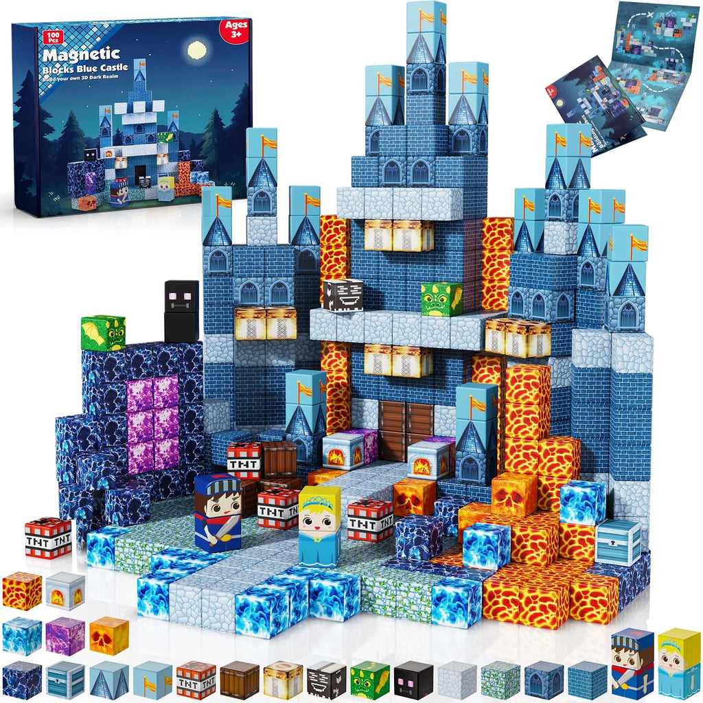 BuildBits™ Blue Kingdom – magnetiskt byggset med blått slottsäventyr